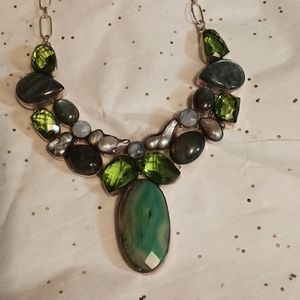 Beautiful sterling silver semi precious necklace.